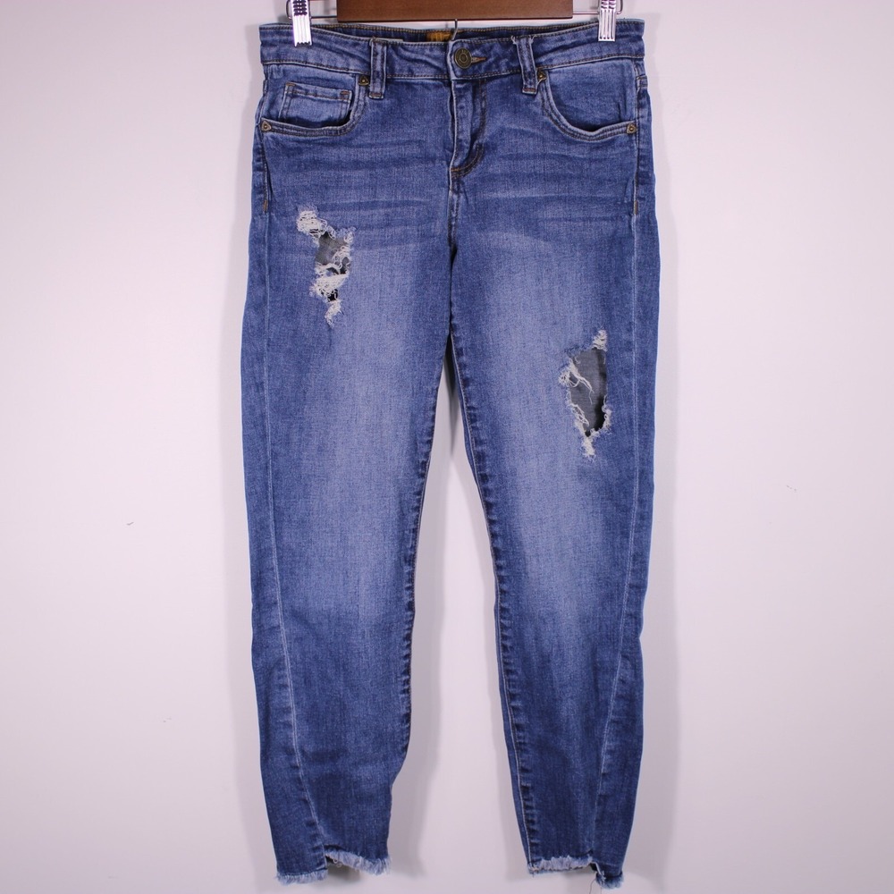 KUT from the Kloth Janet Jeans Womens 4 Ankle Skinny Distressed Casual 29x26 - Picture 1 of 16